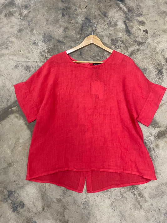 Red Linen Top