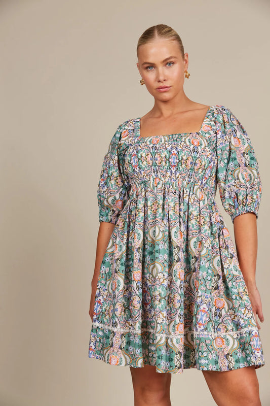 Rumi Mini Dress - Lotus Fleuron