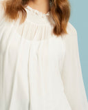 Another Love Shirred Neck Top - White
