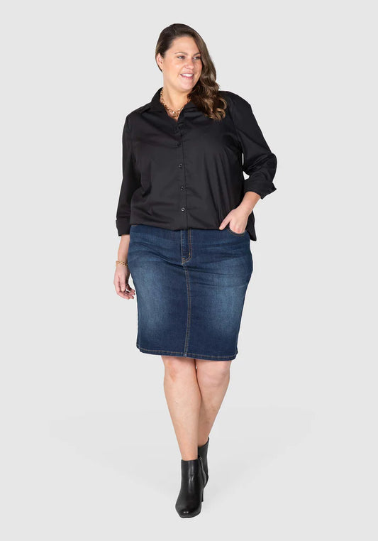 Kira Denim Skirt - Dark Indigo